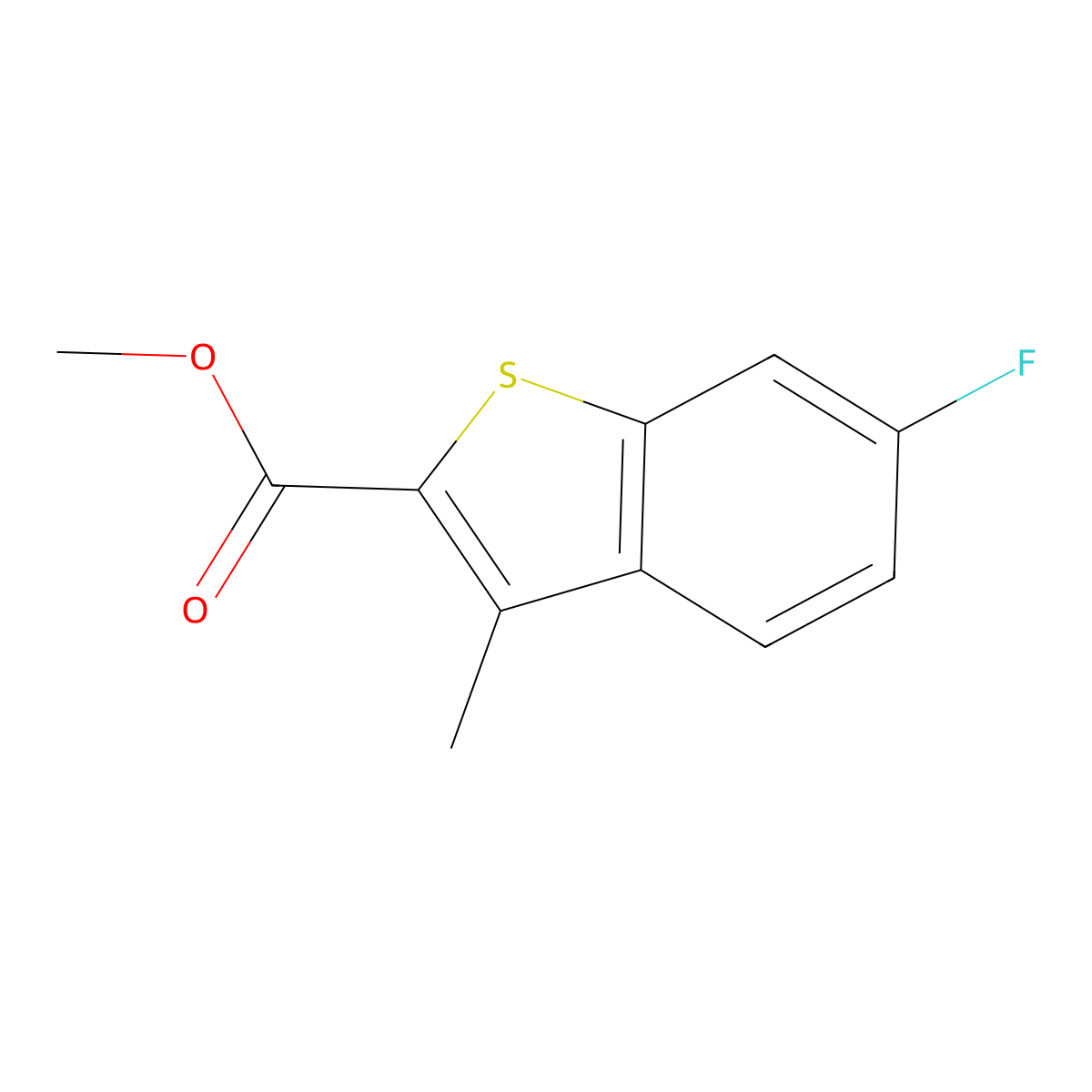Methyl 6-fluoro-3-methylbenzo[b]thiophene-2-carboxylate molecular structure, CAS 863119-54-4