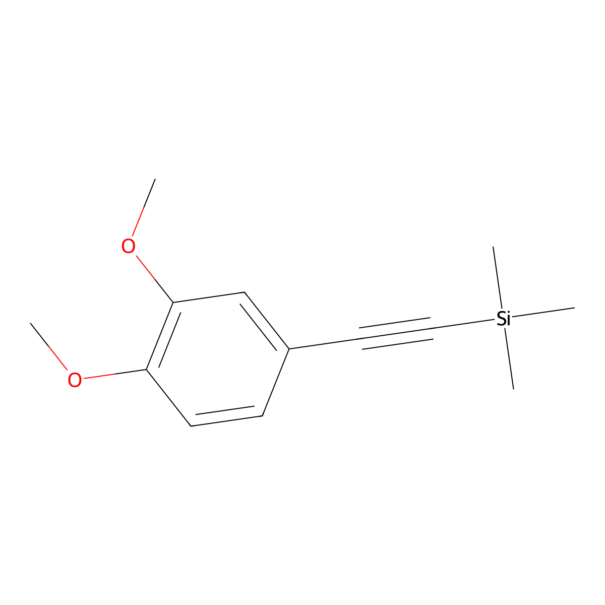 1,2-Dimethoxy-4-[2-(trimethylsilyl)ethynyl]benZene molecular structure, CAS 863132-17-6
