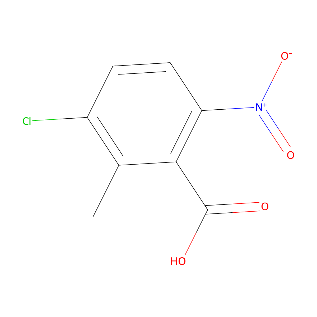 3-Chloro-2-methyl-6-nitrobenzoic acid molecular structure, CAS 86315-08-4