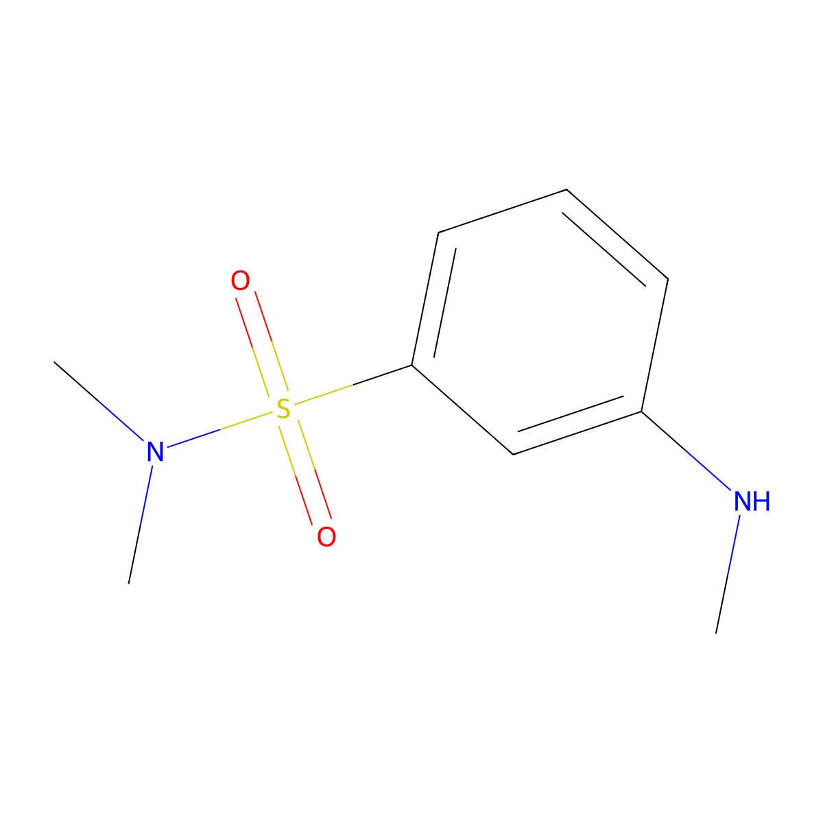 N,N-dimethyl-3-(methylamino)benzene-1-sulfonamide molecular structure, CAS 86317-09-1