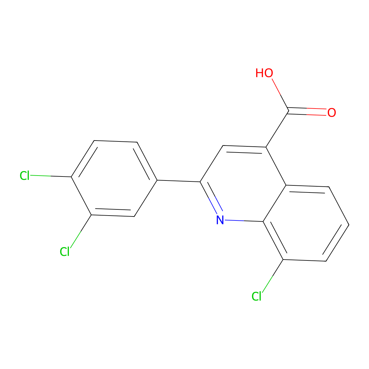 8-Chloro-2-(3,4-dichlorophenyl)quinoline-4-carboxylic acid molecular structure, CAS 863180-68-1