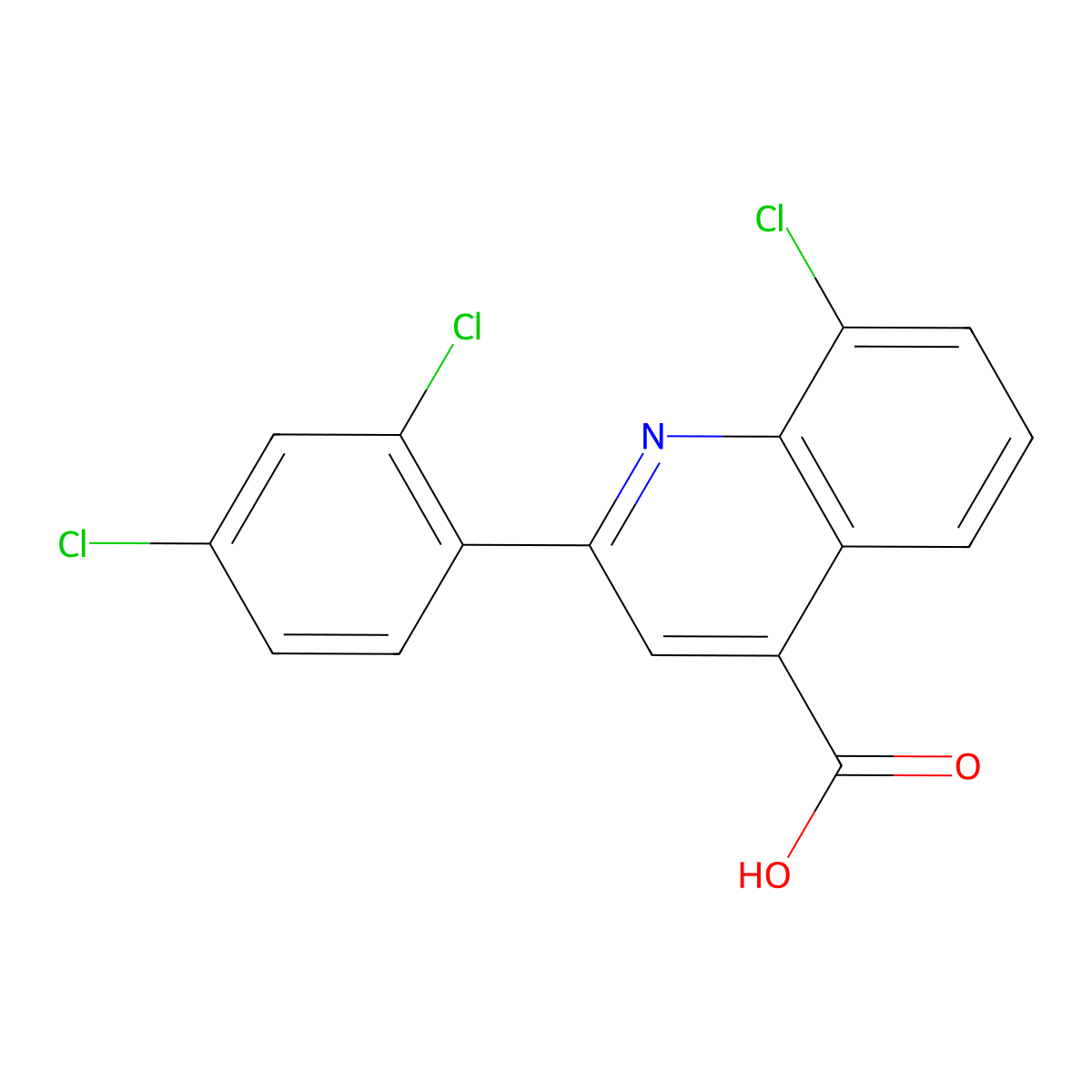 8-Chloro-2-(2,4-dichlorophenyl)quinoline-4-carboxylic acid molecular structure, CAS 863180-69-2