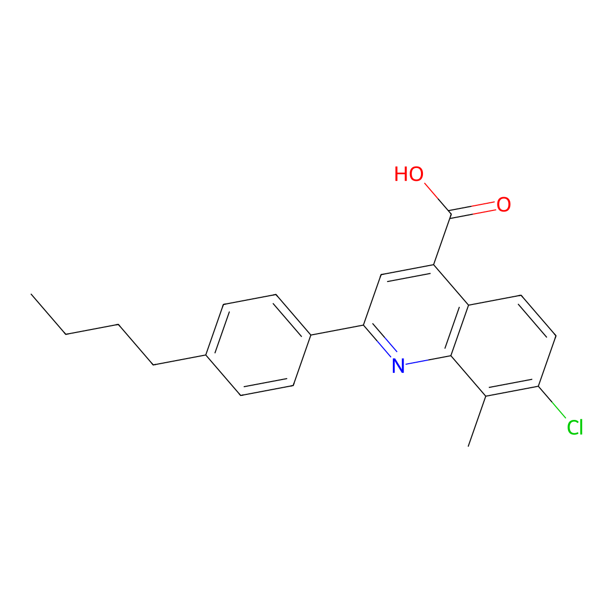 2-(4-Butylphenyl)-7-chloro-8-methylquinoline-4-carboxylic acid molecular structure, CAS 863182-54-1