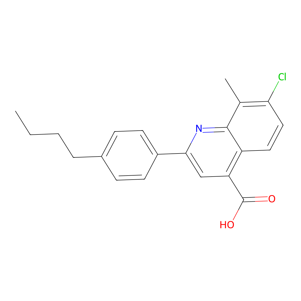 2-(4-Butylphenyl)-7-chloro-8-methylquinoline-4-carboxylic acid molecular structure, CAS 863182-54-1