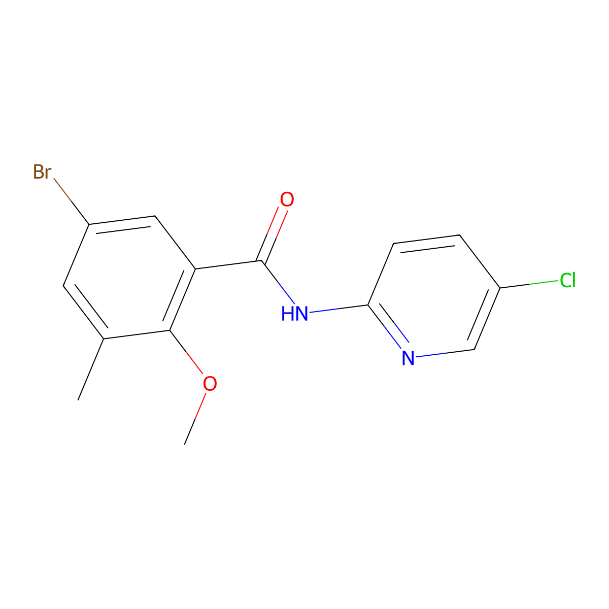 5-bromo-N-(5-chloropyridin-2-yl)-2-methoxy-3-methylbenzamide molecular structure, CAS 863184-98-9