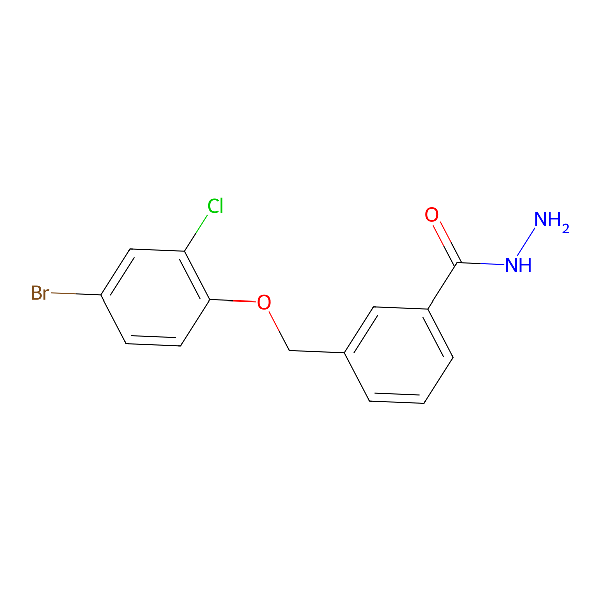 3-[(4-Bromo-2-chlorophenoxy)methyl]benzohydrazide molecular structure, CAS 863184-99-0