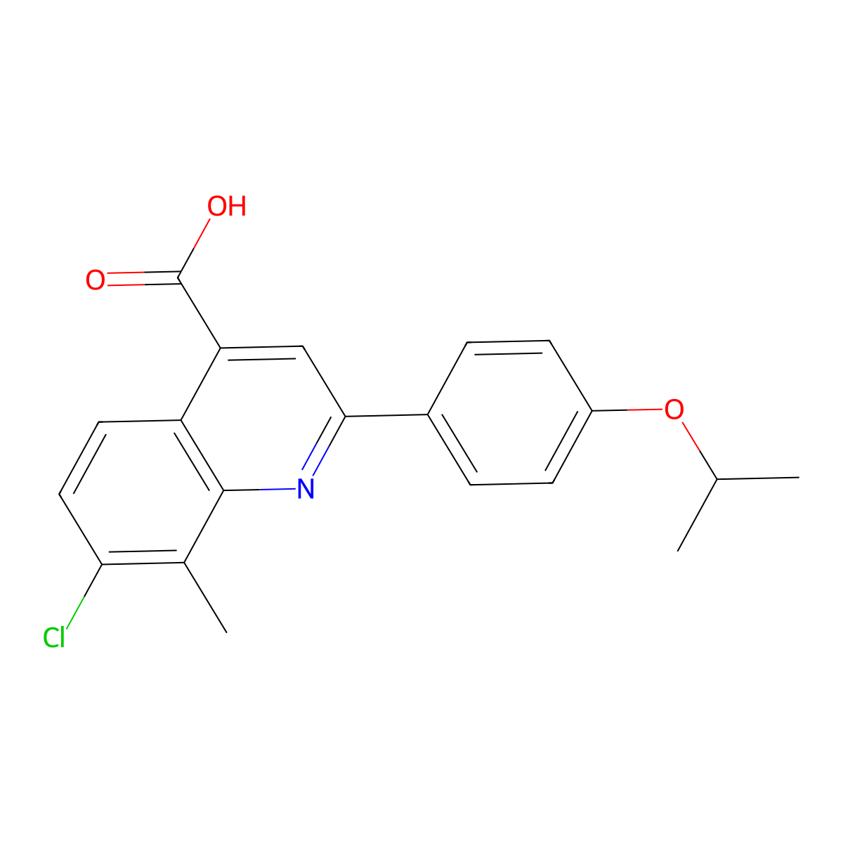 7-Chloro-2-(4-isopropoxyphenyl)-8-methylquinoline-4-carboxylic acid molecular structure, CAS 863185-04-0