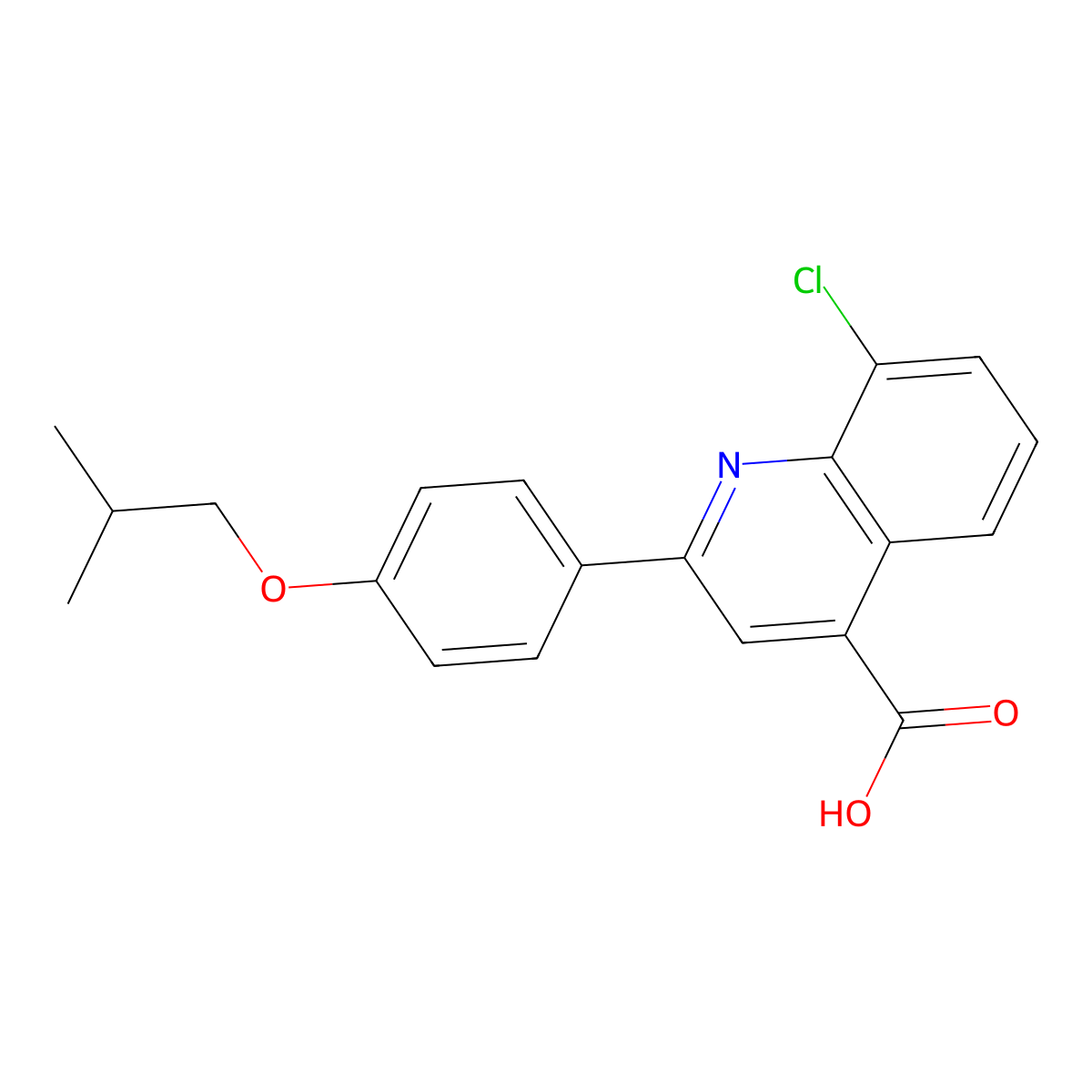 8-Chloro-2-(4-isobutoxyphenyl)quinoline-4-carboxylic acid molecular structure, CAS 863185-05-1