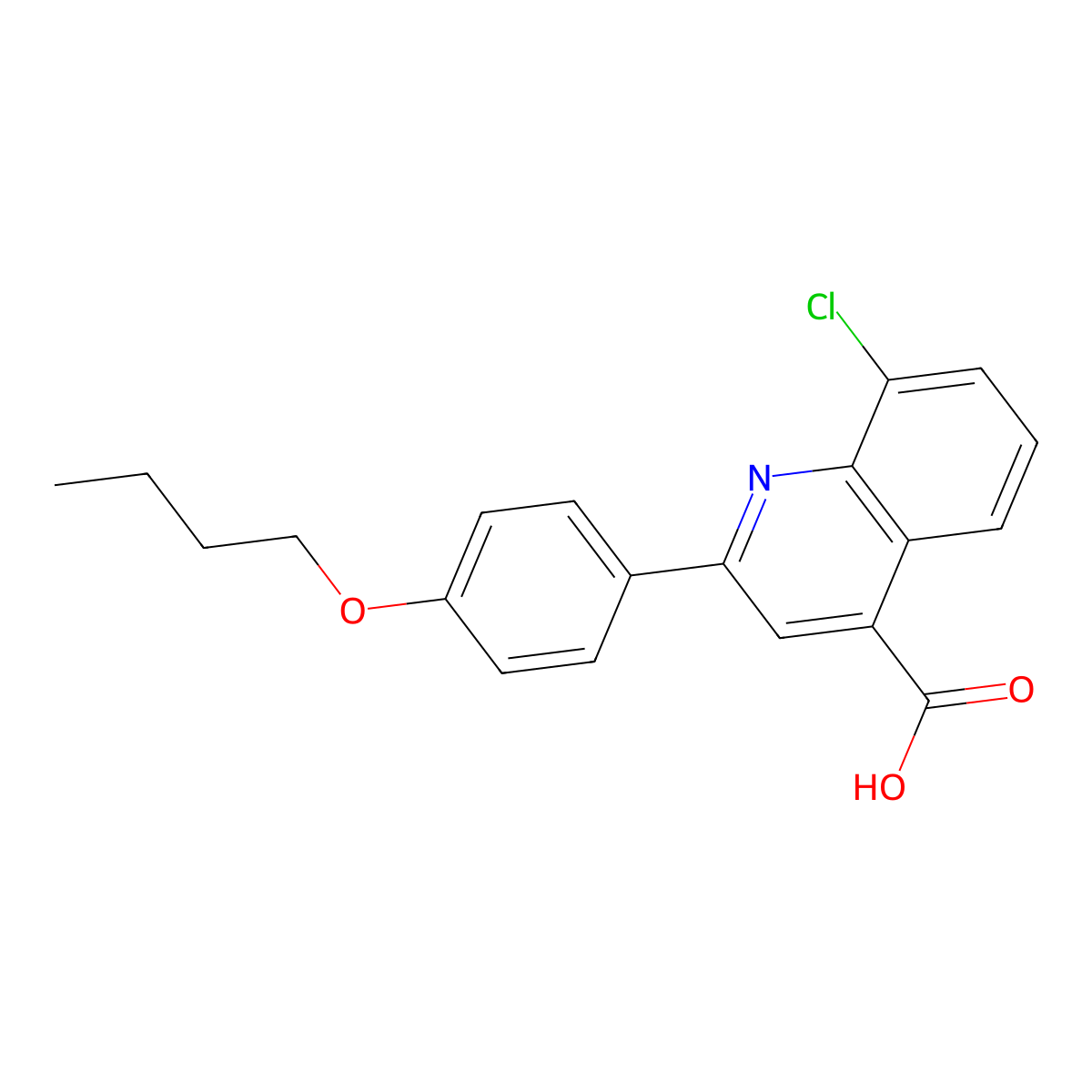 2-(4-Butoxyphenyl)-8-chloroquinoline-4-carboxylic acid molecular structure, CAS 863185-06-2
