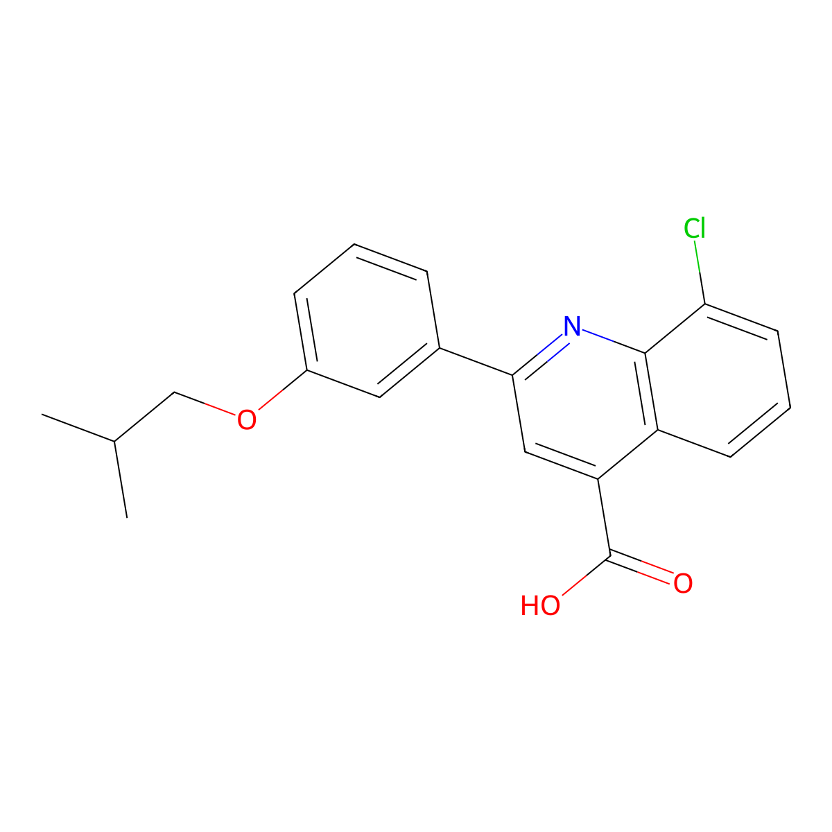 8-Chloro-2-(3-isobutoxyphenyl)quinoline-4-carboxylic acid molecular structure, CAS 863185-08-4
