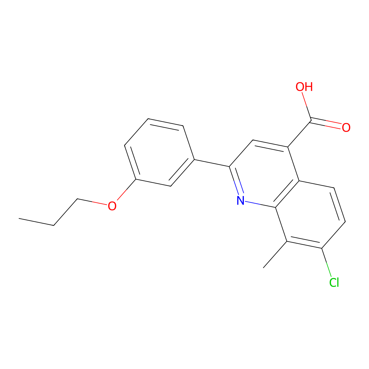 7-Chloro-8-methyl-2-(3-propoxyphenyl)quinoline-4-carboxylic acid molecular structure, CAS 863185-11-9