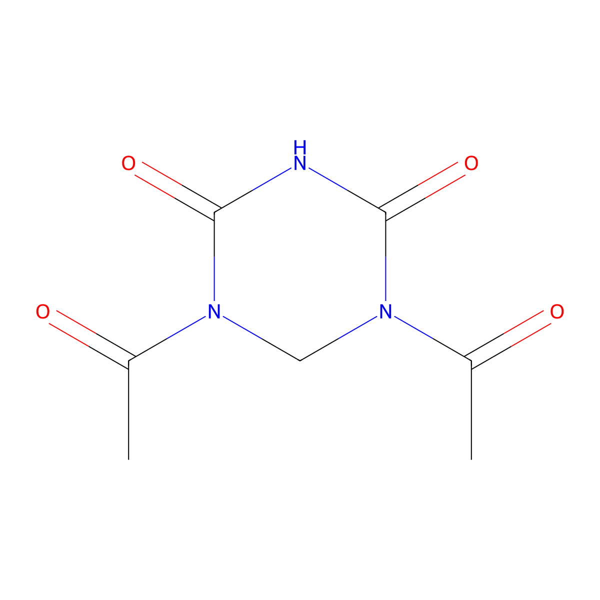 1,3,5-Triazine-2,4(1H,3H)-dione, 1,5-diacetyldihydro- molecular structure, CAS 86320-44-7