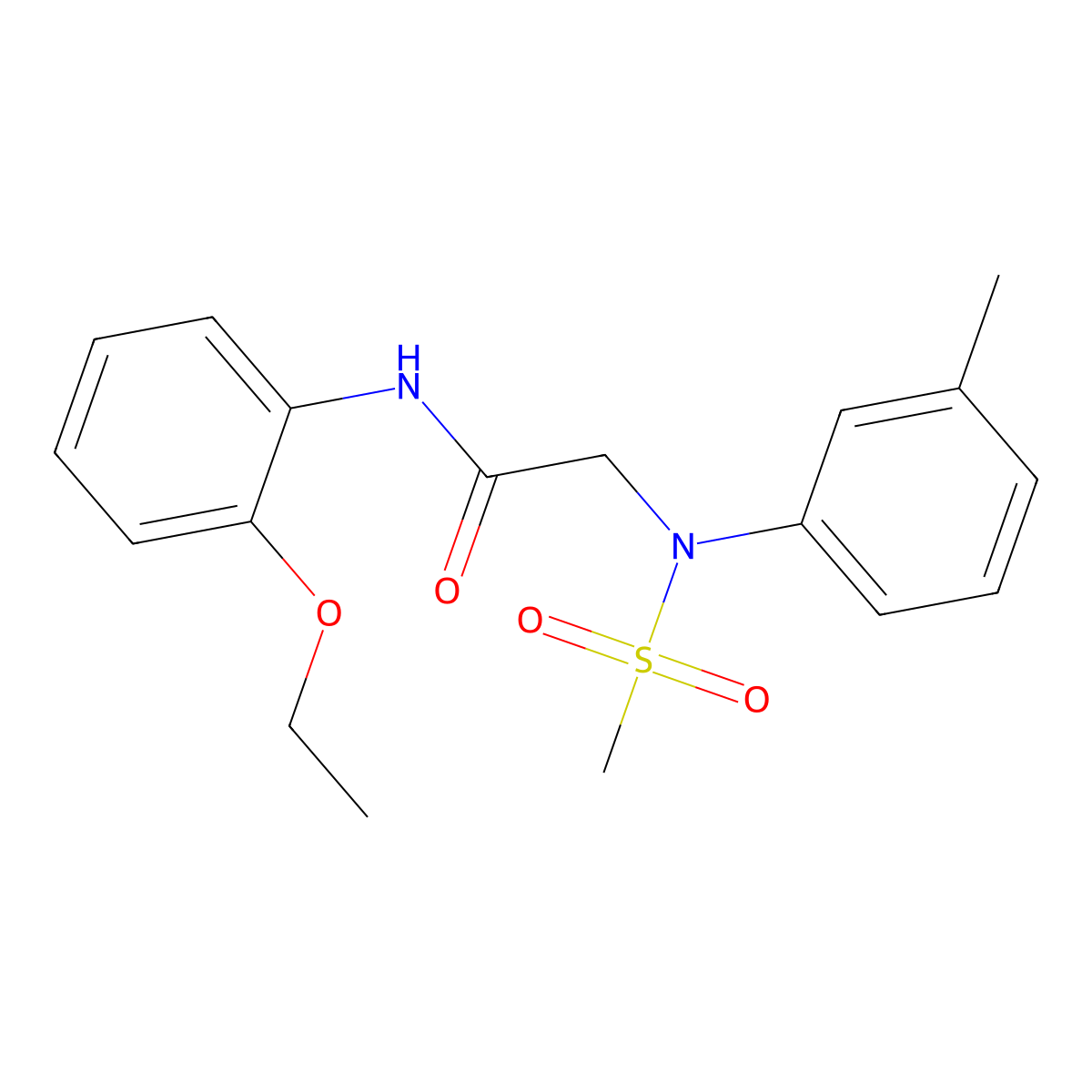 N-(2-ethoxyphenyl)-2-(3-methyl-N-methylsulfonylanilino)acetamide molecular structure, CAS 863207-25-4