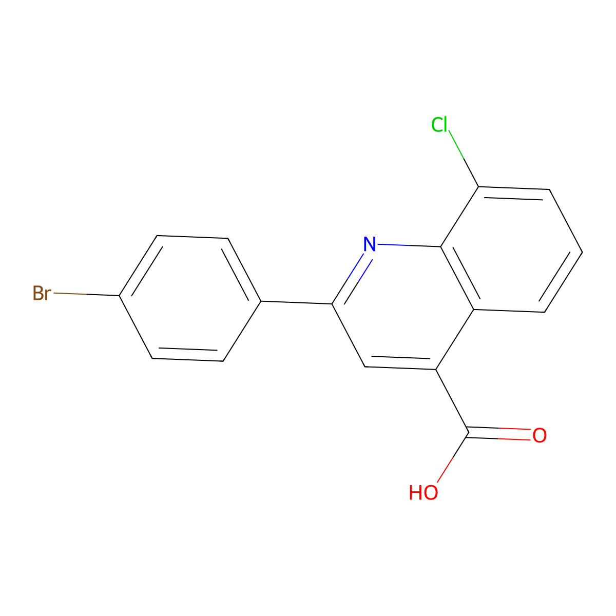 2-(4-Bromophenyl)-8-chloroquinoline-4-carboxylic acid molecular structure, CAS 863207-54-9