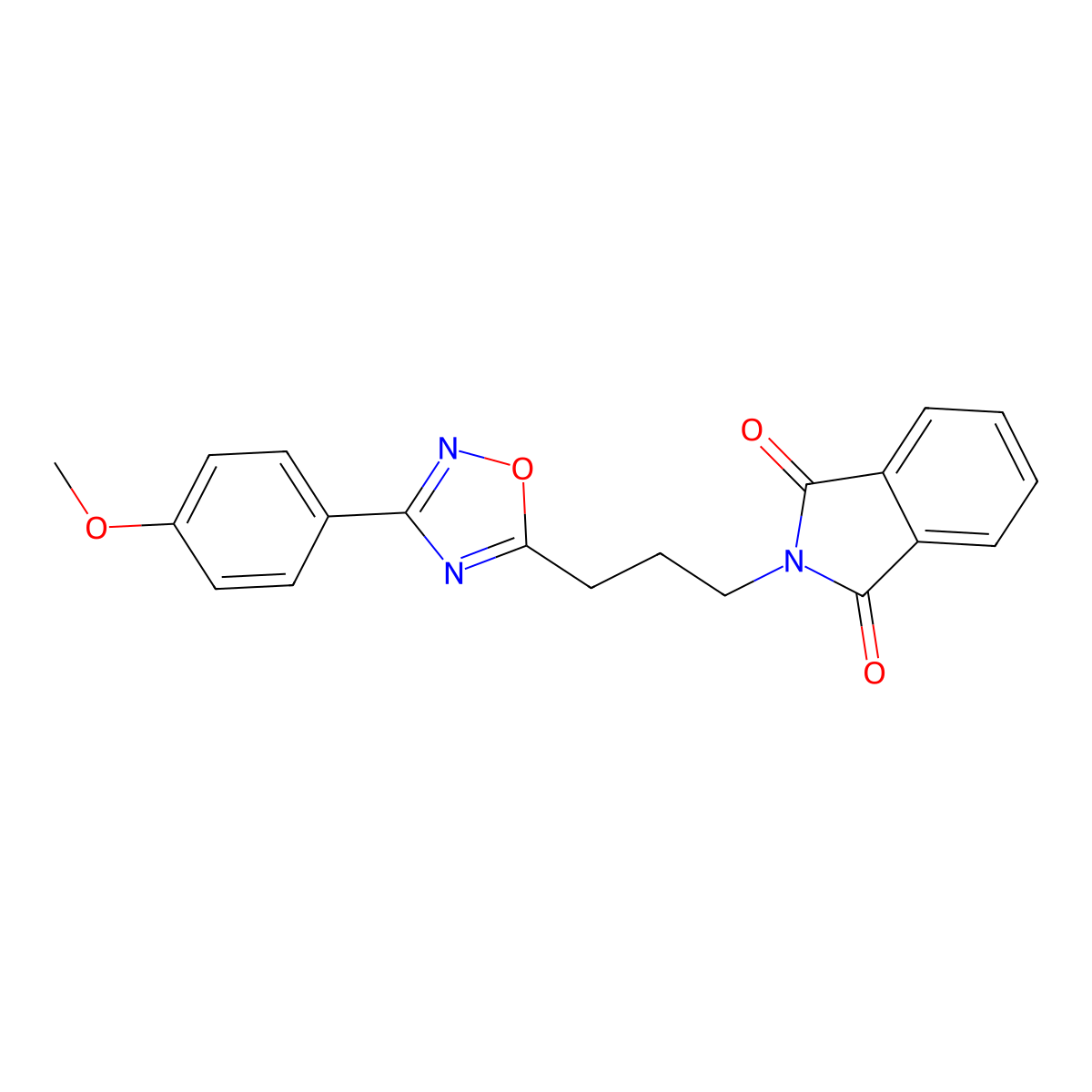 2-(3-(3-(4-Methoxyphenyl)-1,2,4-oxadiazol-5-yl)propyl)isoindoline-1,3-dione molecular structure, CAS 863209-34-1