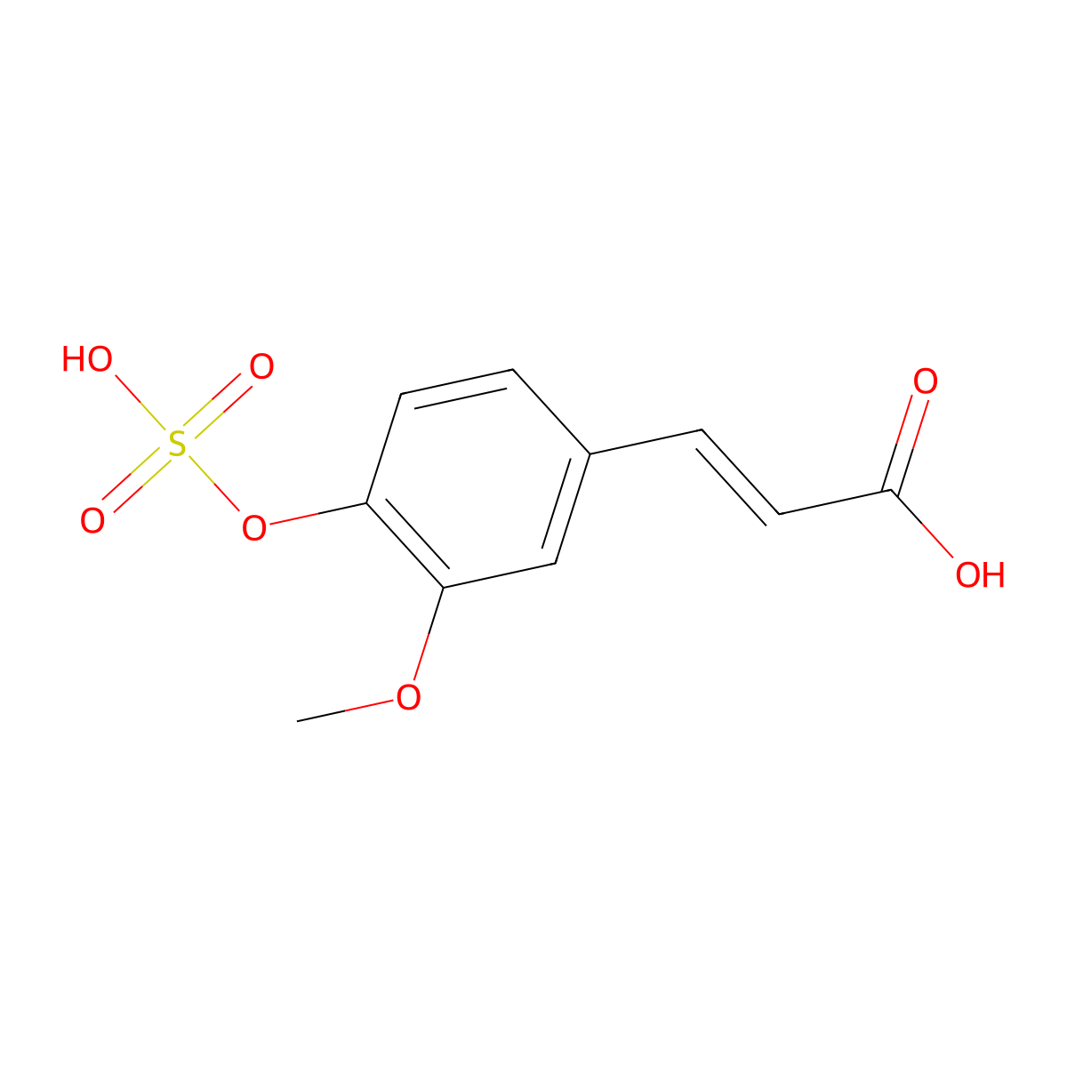 Ferulic acid 4-O-sulfate molecular structure, CAS 86321-29-1