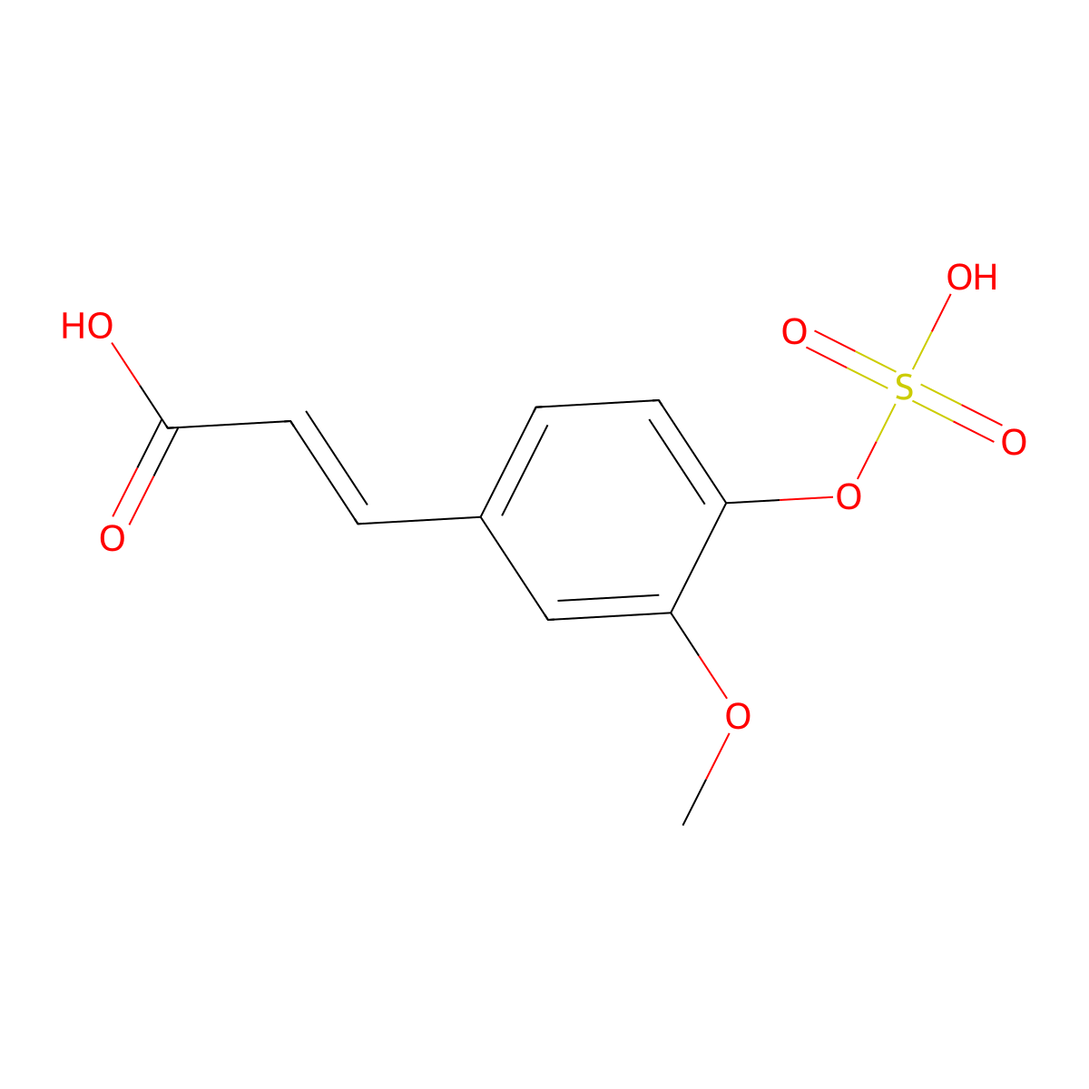 Ferulic acid 4-O-sulfate molecular structure, CAS 86321-29-1