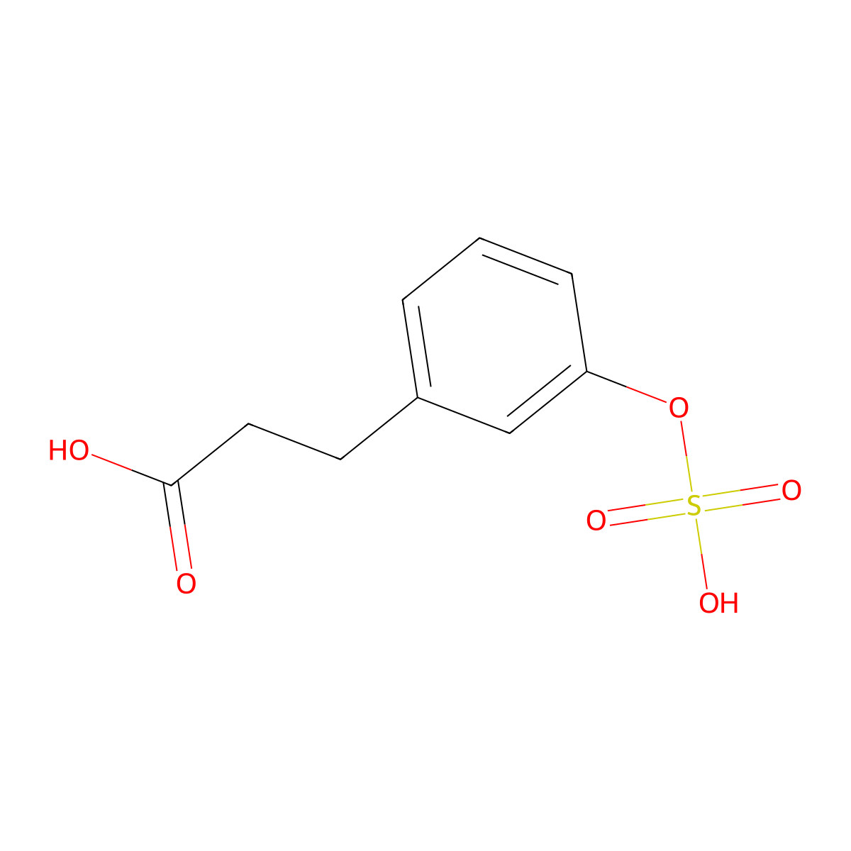 3-(Sulfooxy)benzenepropanoic acid molecular structure, CAS 86321-32-6