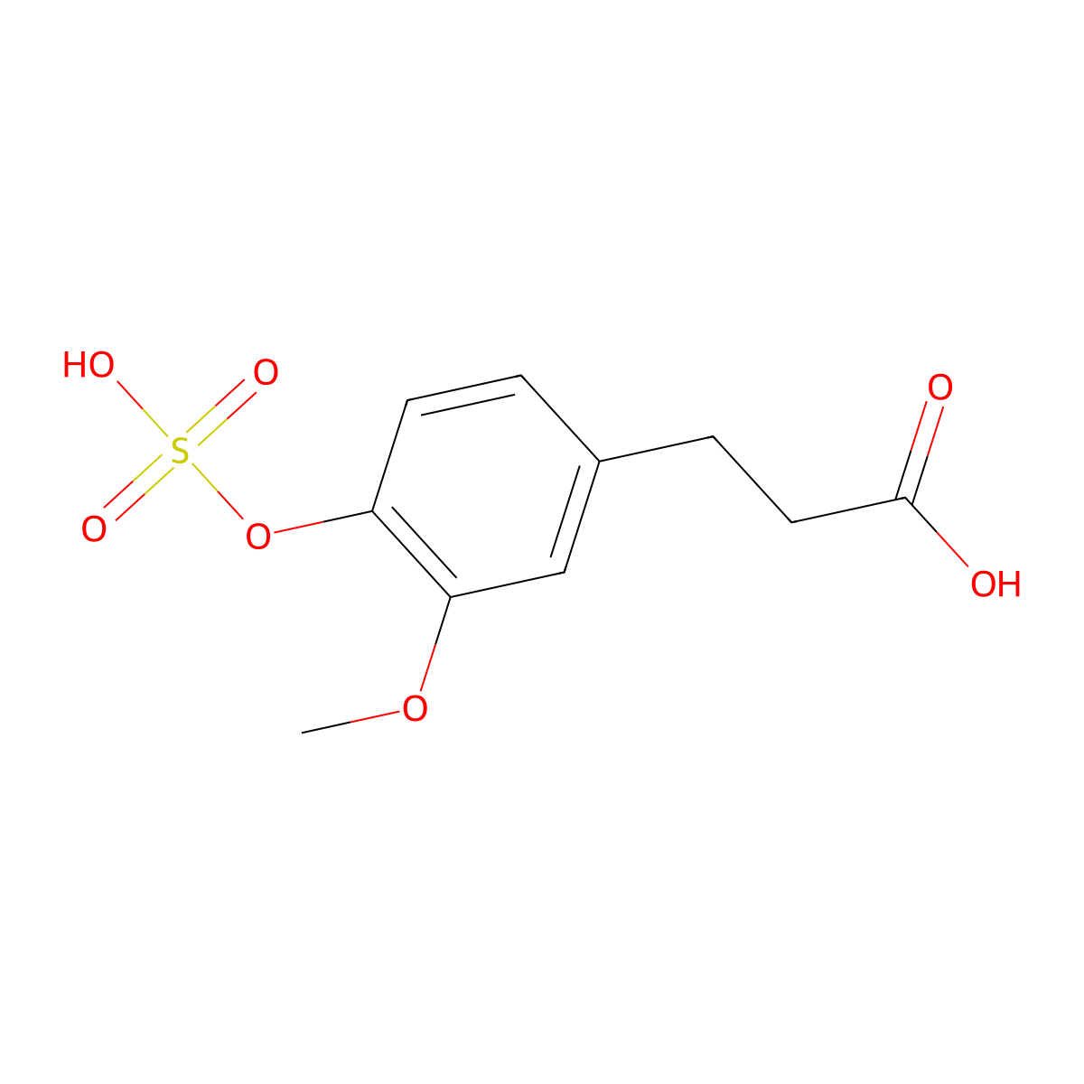 3-(3-Methoxy-4-(sulfooxy)phenyl)propanoic acid molecular structure, CAS 86321-33-7