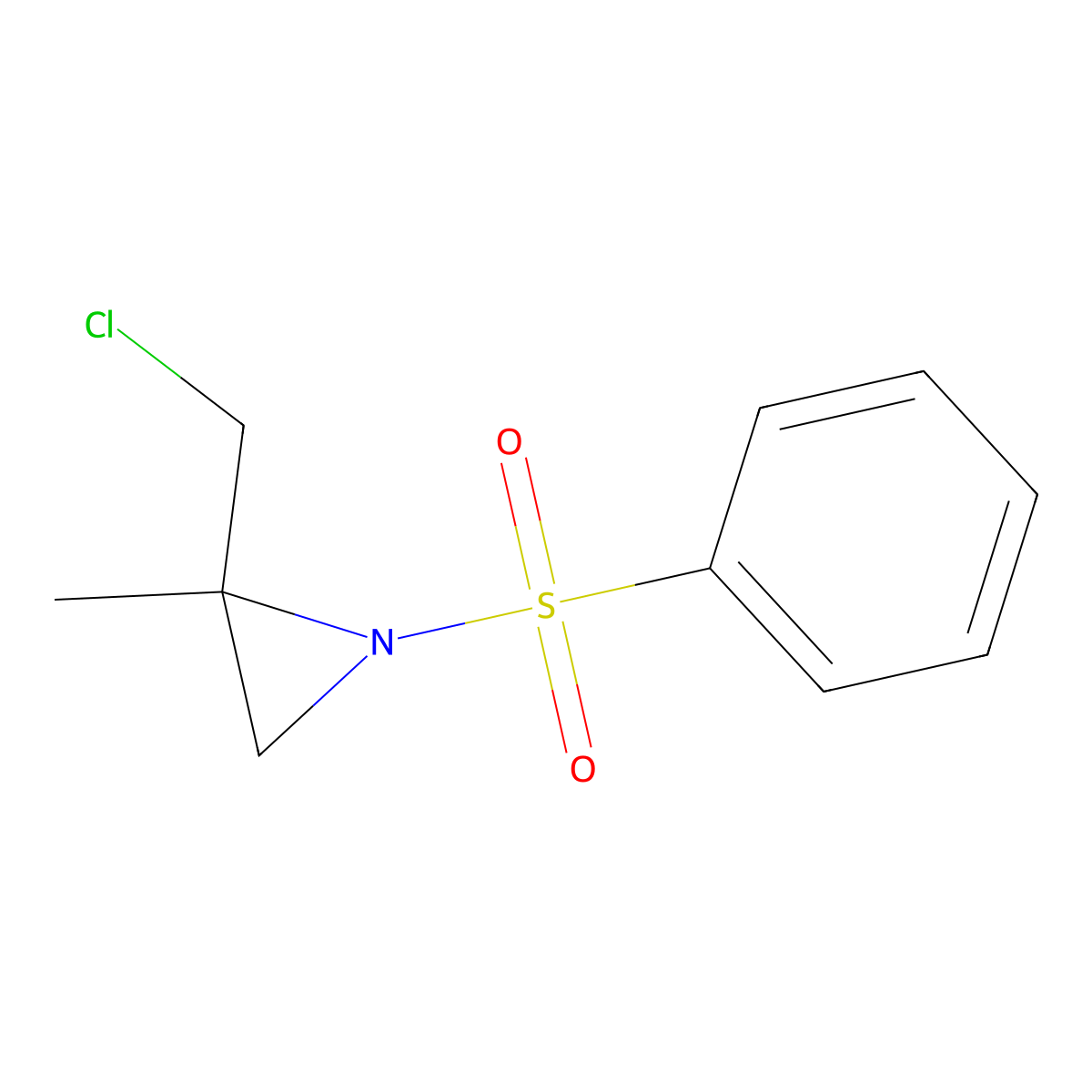 2-(Chloromethyl)-2-methyl-1-(phenylsulfonyl)aziridine molecular structure, CAS 86321-40-6