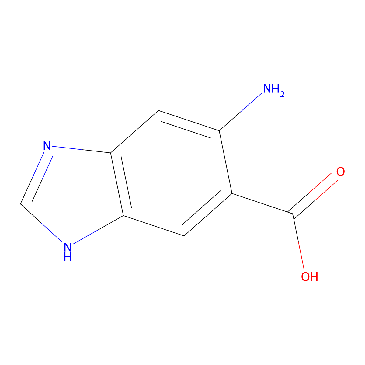 6-amino-1H-1,3-benzodiazole-5-carboxylic acid molecular structure, CAS 863216-51-7