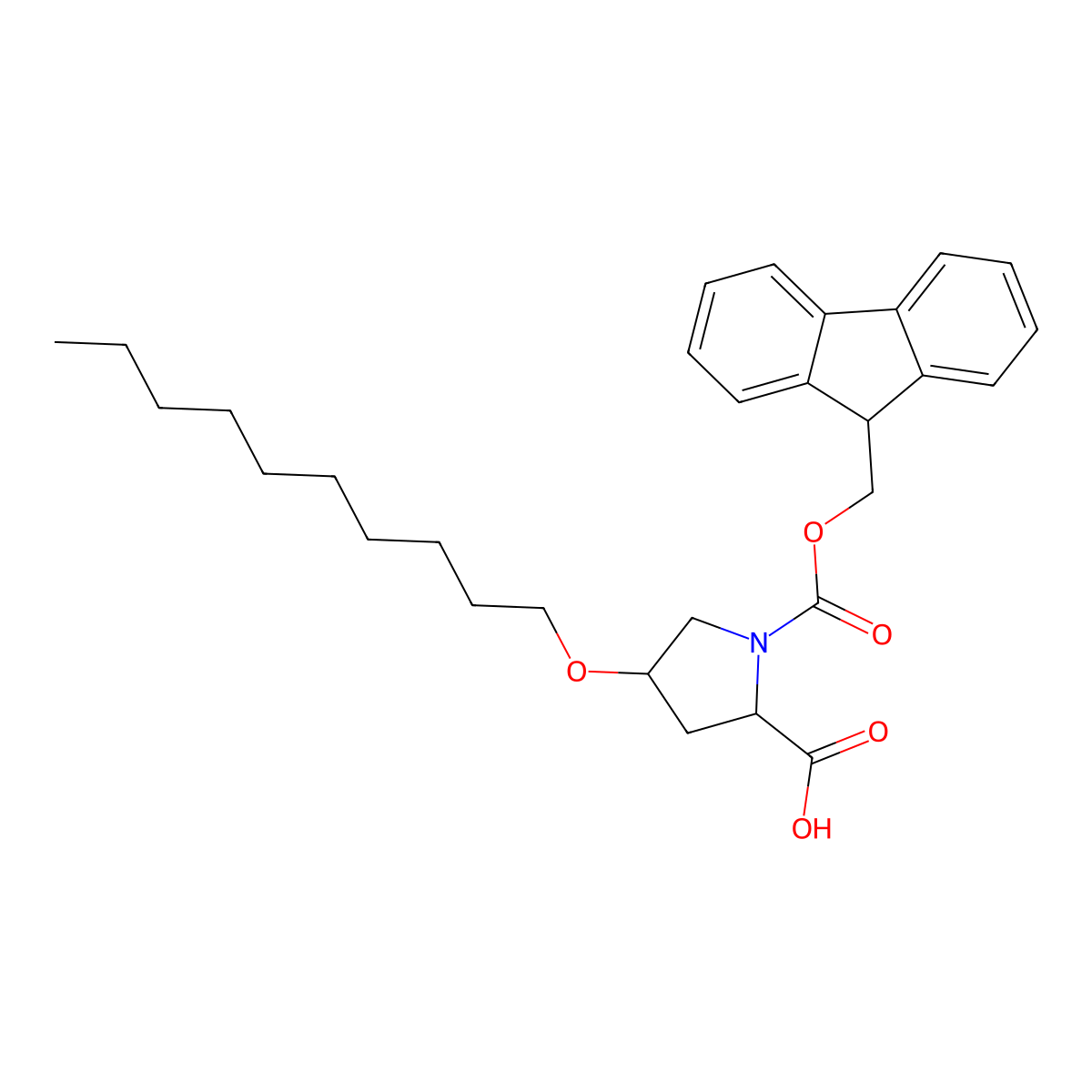 (4R)-1-Fmoc-4-decyloxy-L-proline molecular structure, CAS 863221-24-3