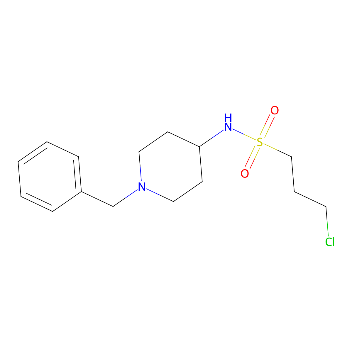 N-(1-benzyl-4-piperidinyl)-3-chloro-1-propanesulfonamide molecular structure, CAS 863222-14-4