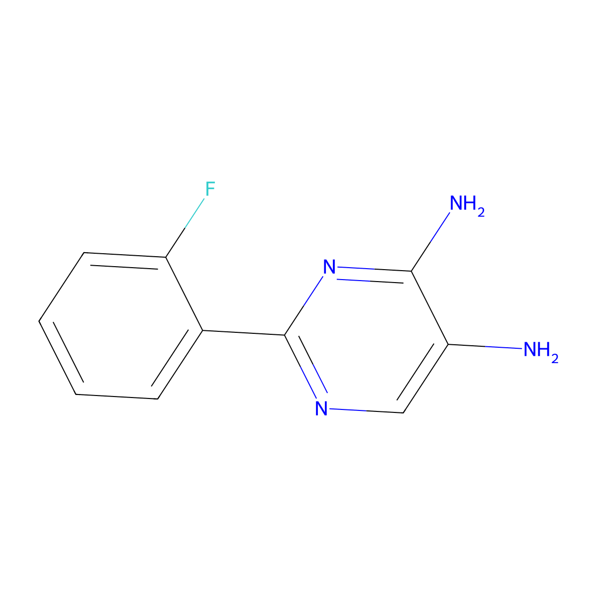 2-(2-Fluorophenyl)pyrimidine-4,5-diamine molecular structure, CAS 863222-16-6