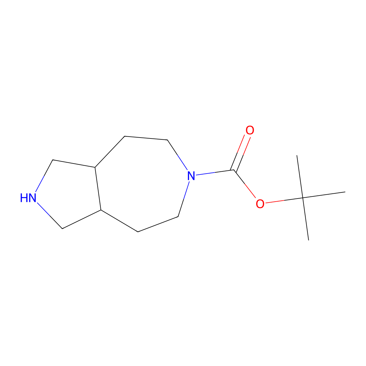 Racemic cis-octahydro-pyrrolo[3,4-d]azepine-6-carboxylic acid tert-butyl ester molecular structure, CAS 863222-24-6