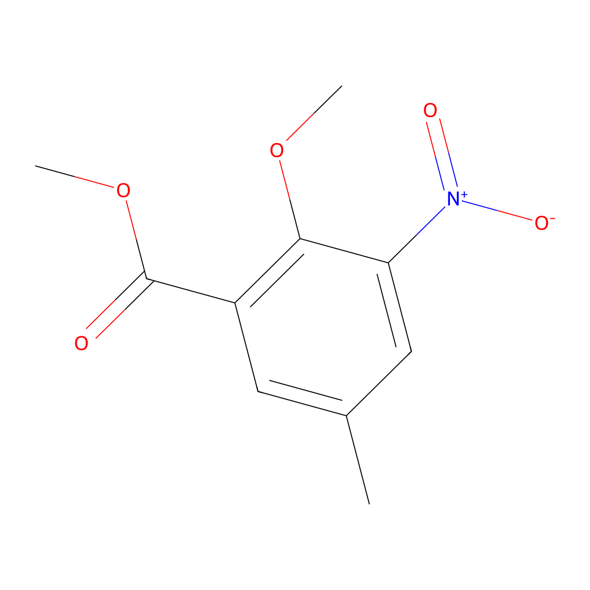 Methyl 2-methoxy-5-methyl-3-nitrobenzoate molecular structure, CAS 863226-26-0