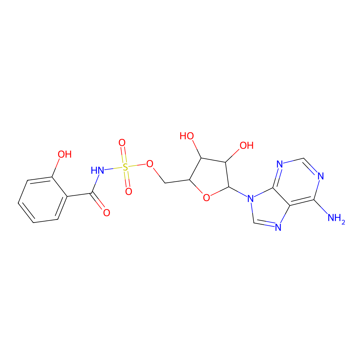 5'-O-((2-Hydroxybenzoyl)sulfamoyl)adenosine molecular structure, CAS 863238-55-5