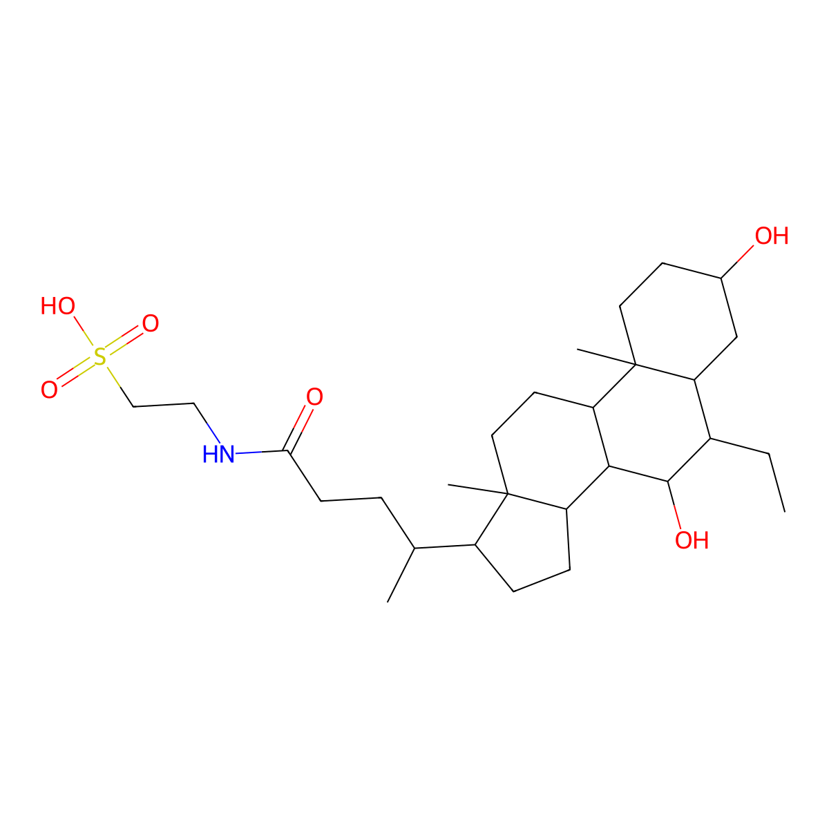 Tauro-Obeticholic acid molecular structure, CAS 863239-61-6