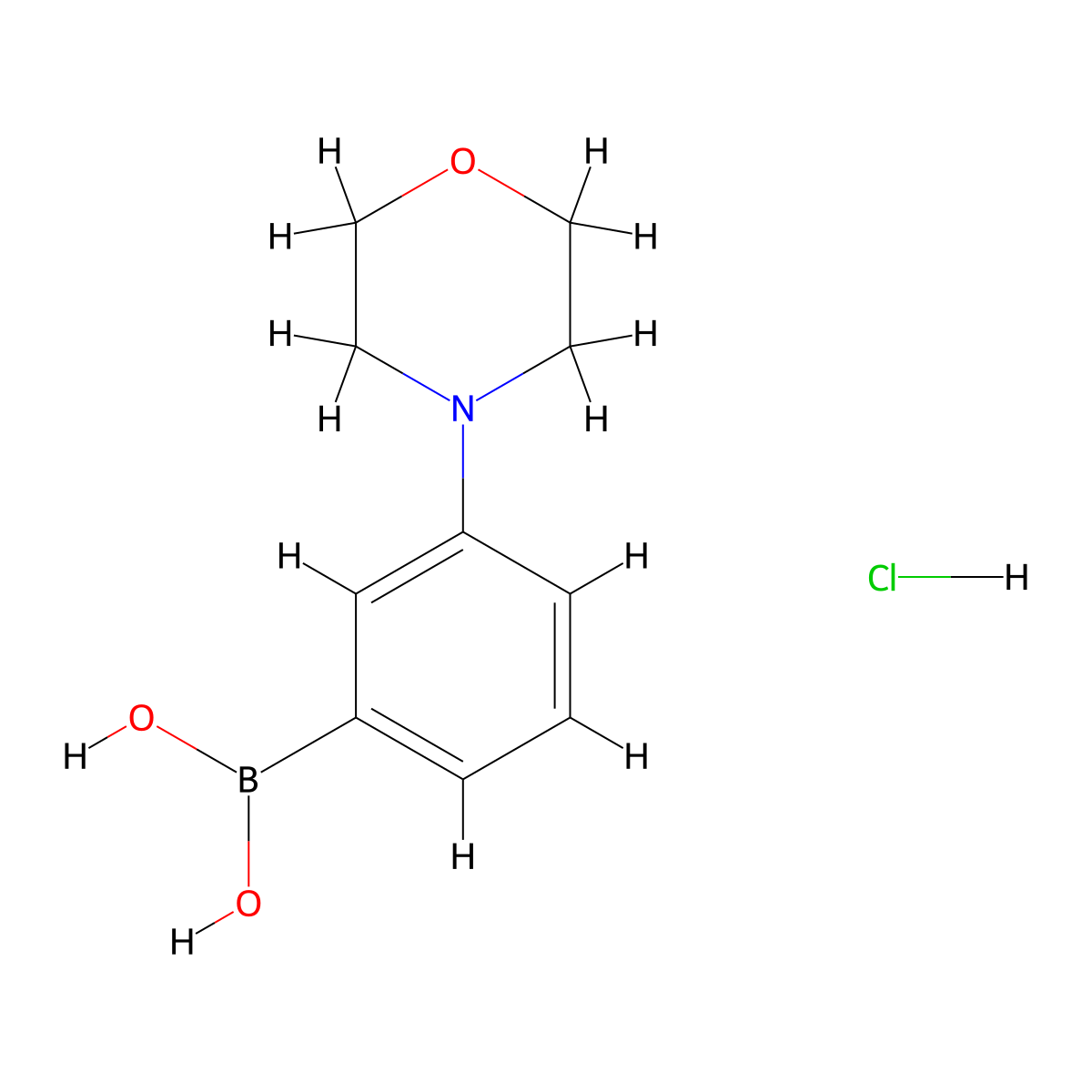 (3-Morpholinophenyl)boronic acid hydrochloride molecular structure, CAS 863248-20-8