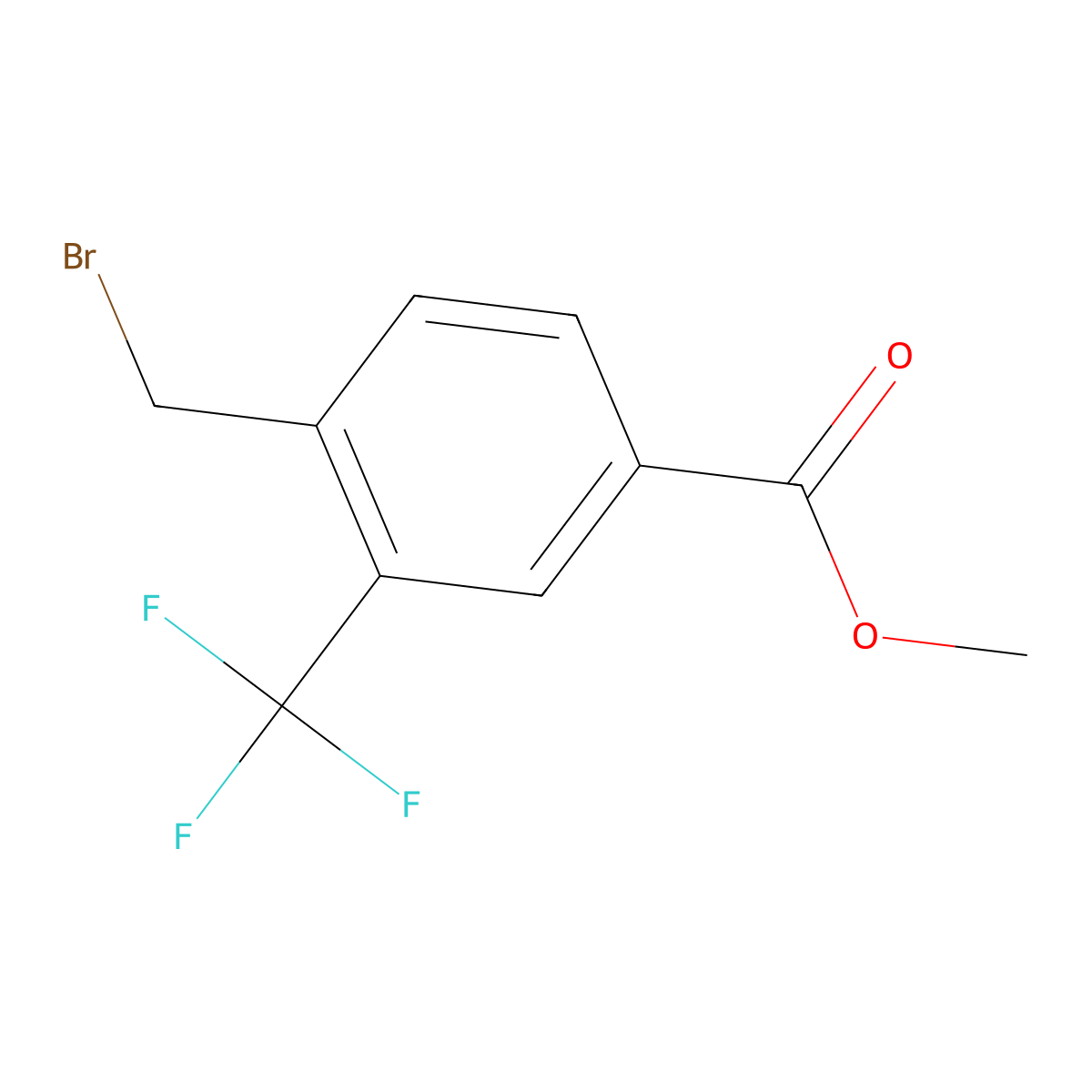 Methyl 4-(bromomethyl)-3-(trifluoromethyl)benzoate molecular structure, CAS 863248-28-6
