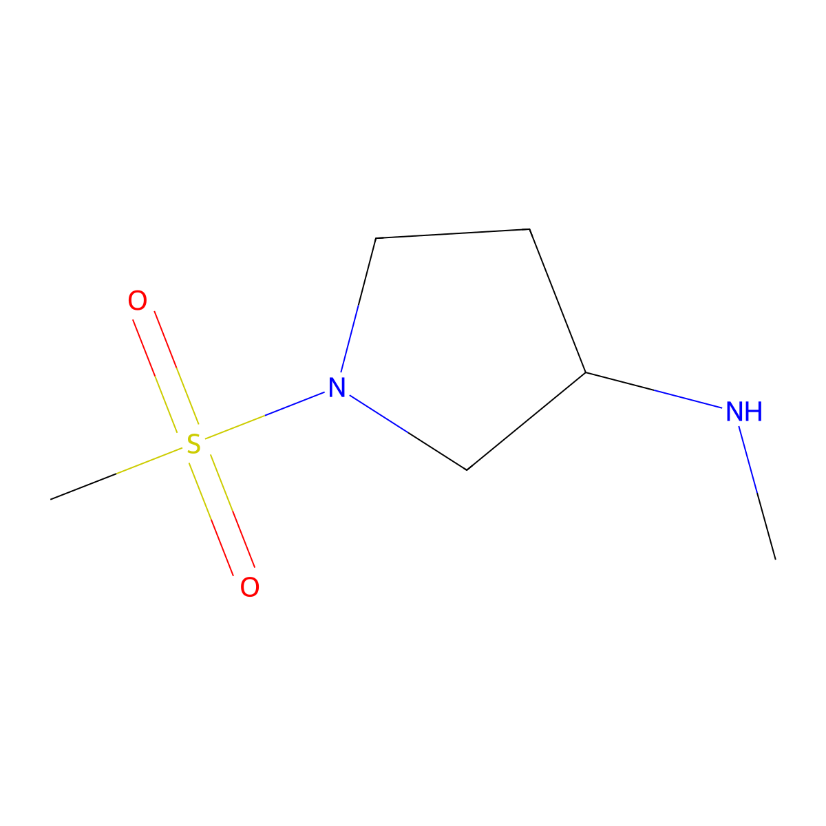 1-methanesulfonyl-N-methylpyrrolidin-3-amine molecular structure, CAS 863248-51-5