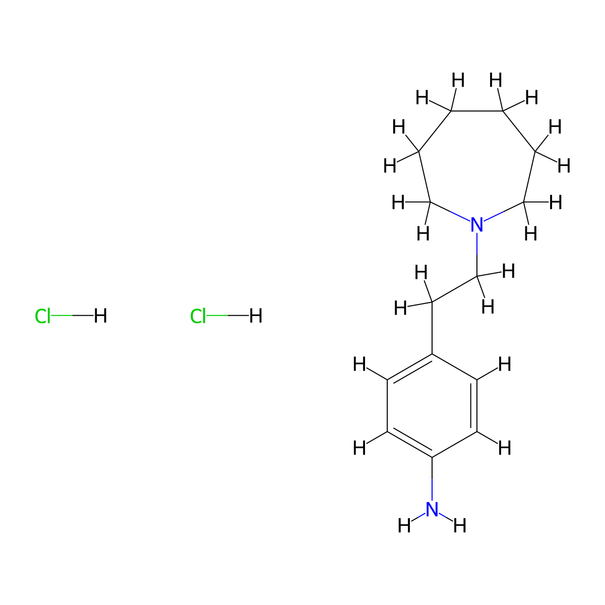 4-(2-Azepan-1-YL-ethyl)-phenylamine dihydrochloride molecular structure, CAS 863249-80-3