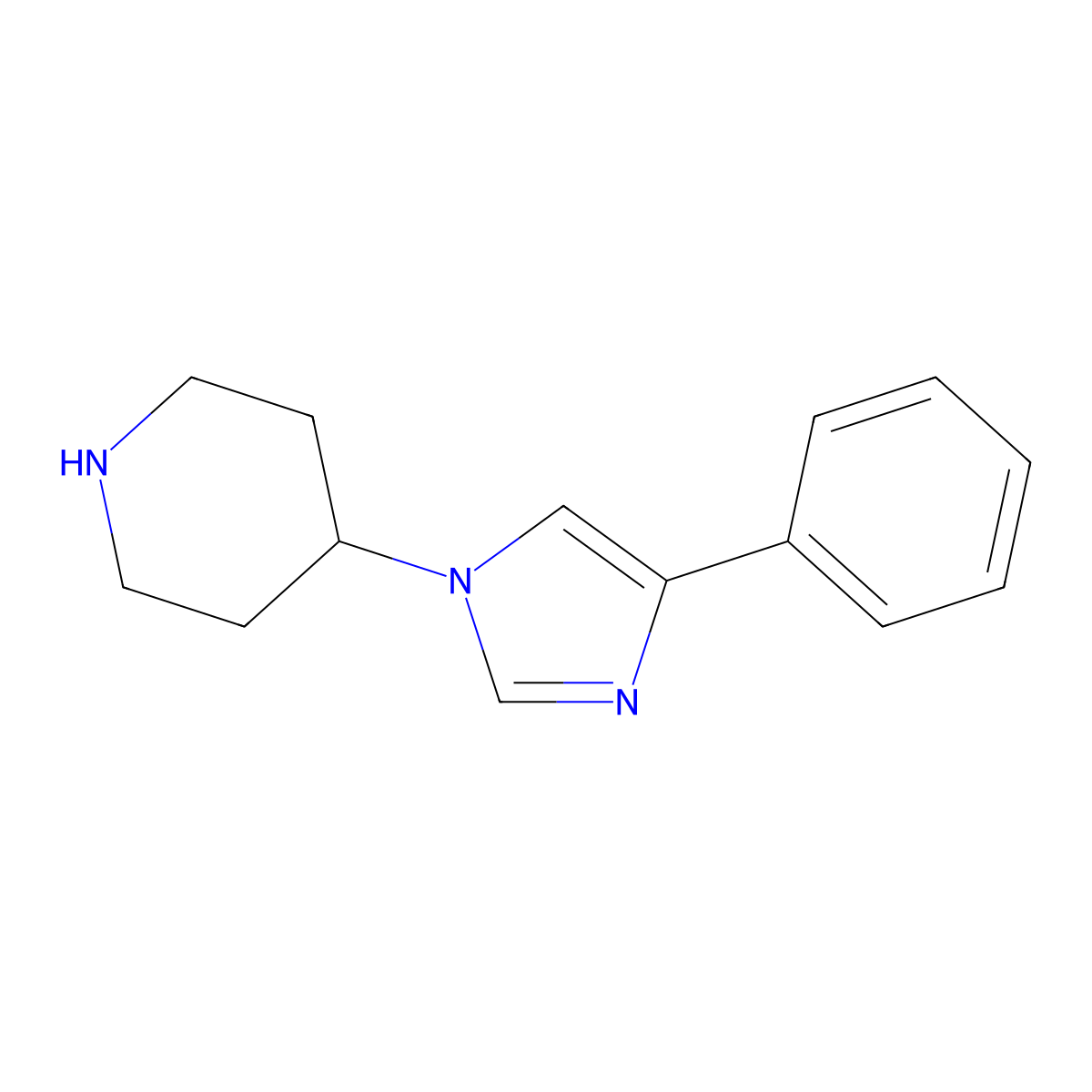 4-(4-Phenyl-1H-imidazol-1-yl)piperidine molecular structure, CAS 863257-52-7