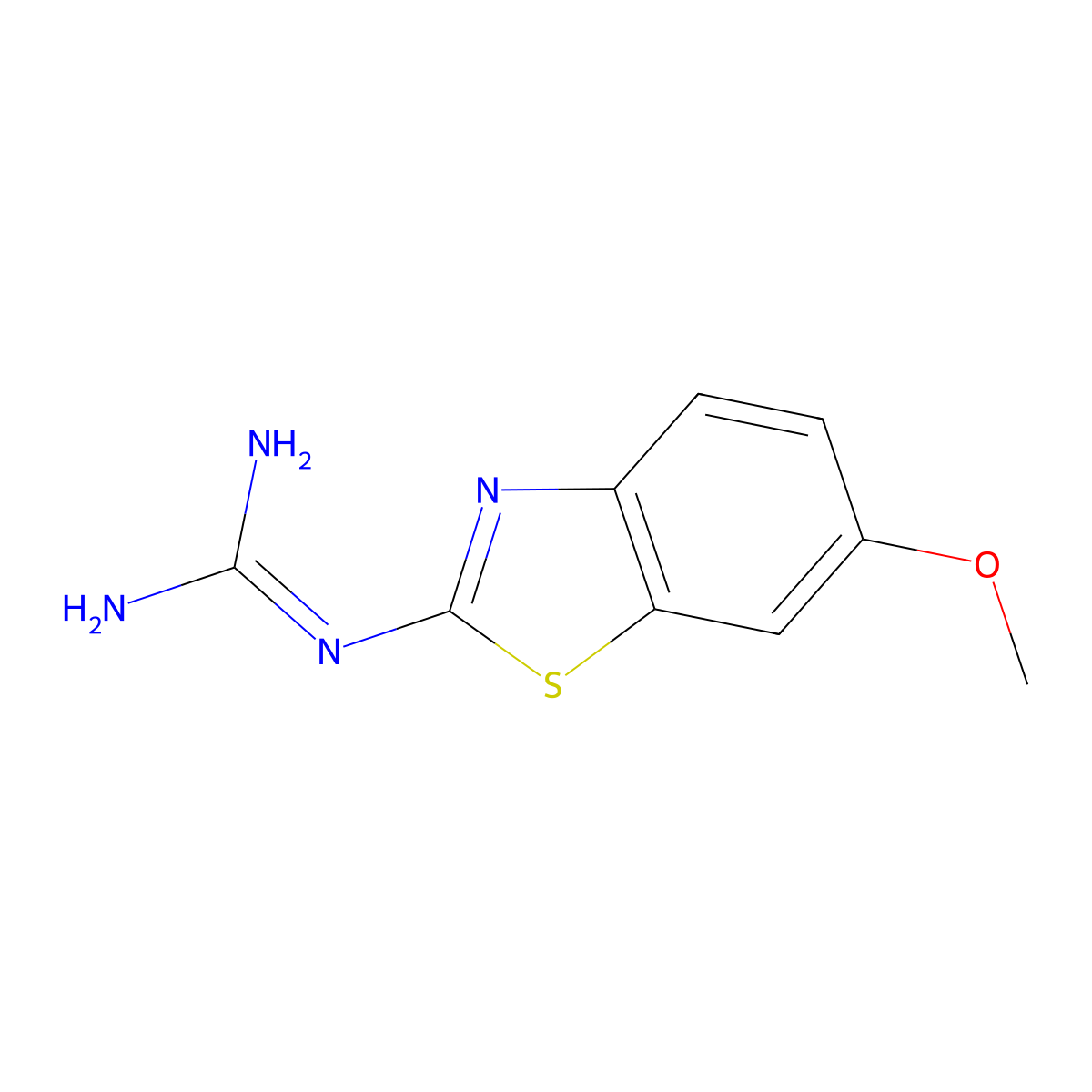 N-(6-methoxy-1,3-benzothiazol-2-yl)guanidine molecular structure, CAS 86328-45-2
