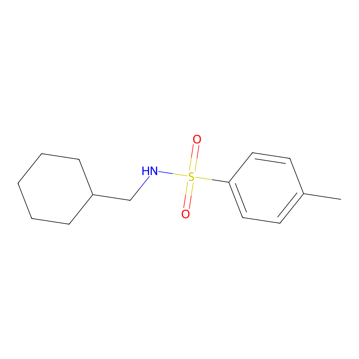 N-(cyclohexylmethyl)-4-methylbenzenesulfonamide molecular structure, CAS 86328-85-0