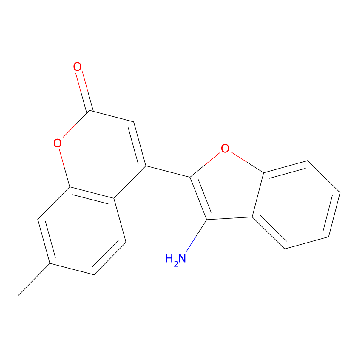 4-(3-amino-1-benzofuran-2-yl)-7-methyl-2H-chromen-2-one molecular structure, CAS 863288-73-7