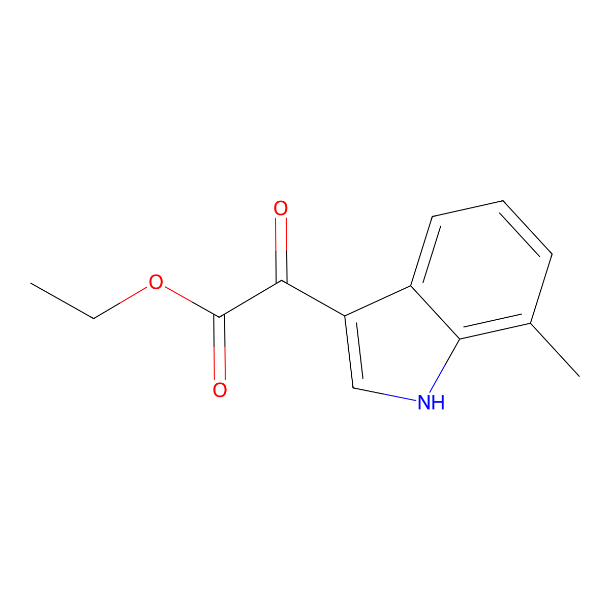 Ethyl 2-(7-Methyl-3-indolyl)-2-oxoacetate molecular structure, CAS 863289-29-6