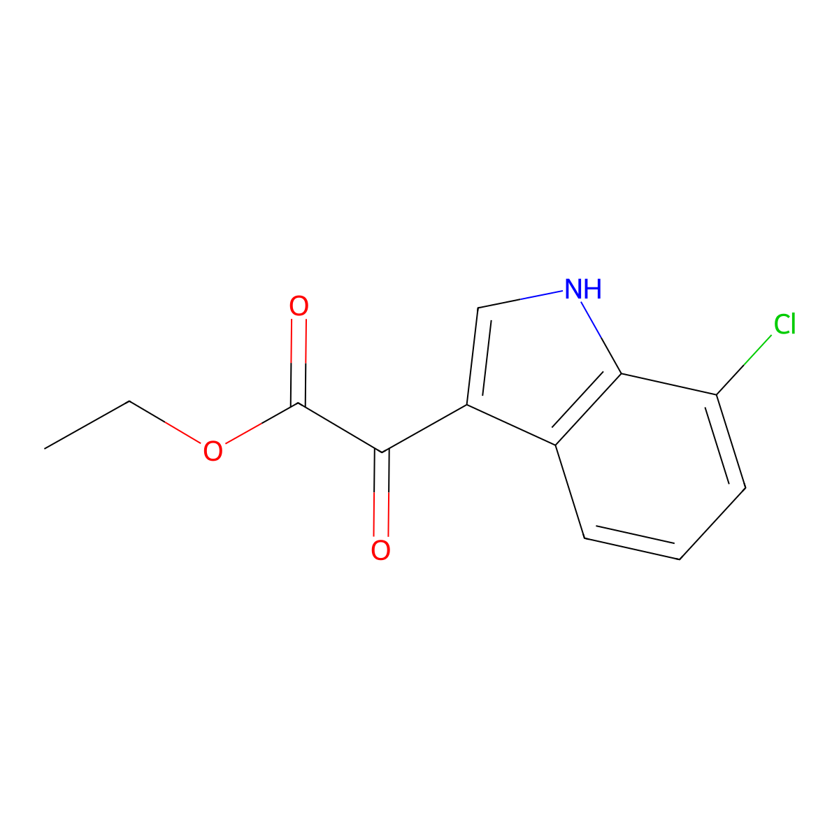 Ethyl 2-(7-Chloro-3-indolyl)-2-oxoacetate molecular structure, CAS 863289-30-9