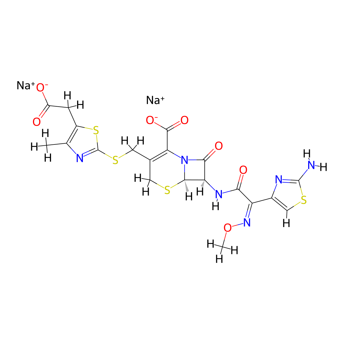 Cefodizime Sodium molecular structure, CAS 86329-79-5
