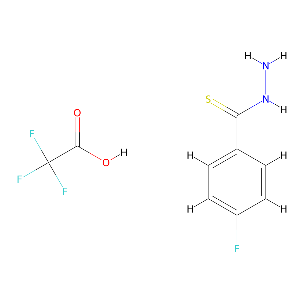 4-Fluorobenzothiohydrazide 2,2,2-trifluoroacetate molecular structure, CAS 863296-74-6