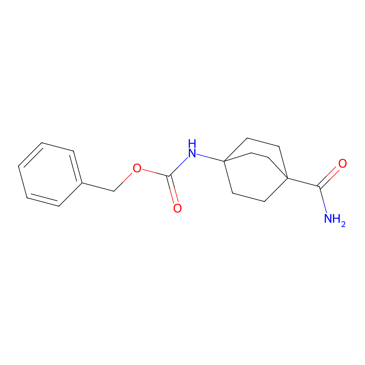 Benzyl (4-carbamoylbicyclo[2.2.2]octan-1-yl)carbamate molecular structure, CAS 863303-83-7