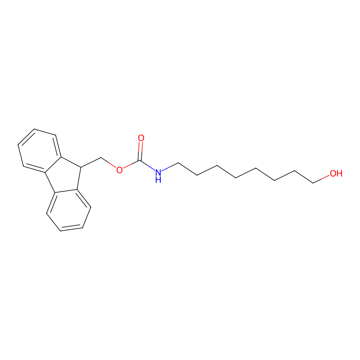 (9H-fluoren-9-yl)methyl N-(8-hydroxyoctyl)carbamate molecular structure, CAS 863305-06-0