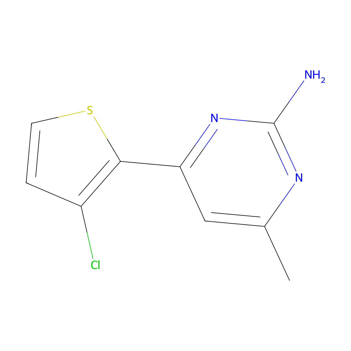 4-(3-Chlorothiophen-2-yl)-6-methylpyrimidin-2-amine molecular structure, CAS 863305-81-1