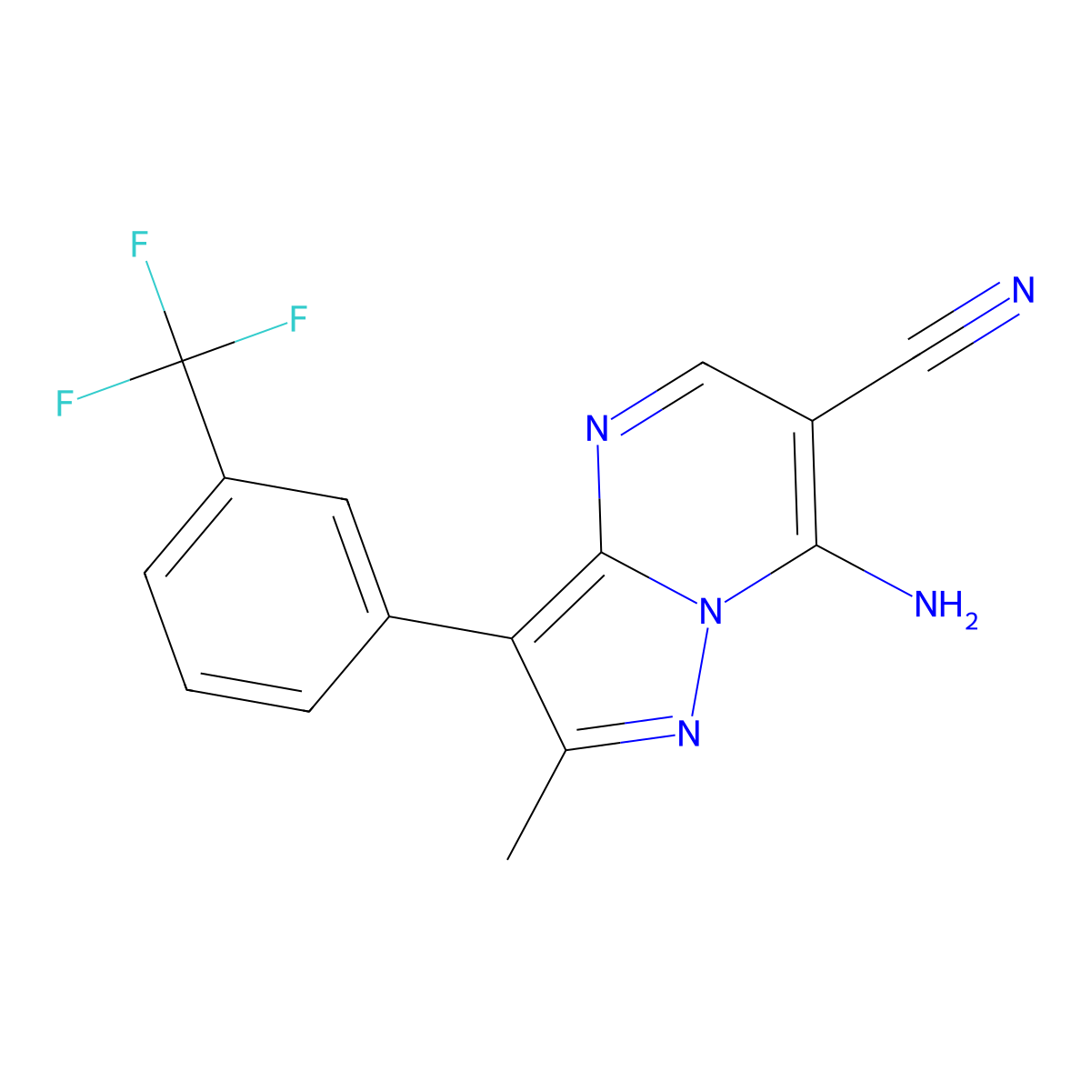 7-Amino-2-methyl-3-[3-(trifluoromethyl)phenyl]pyrazolo[1,5-a]pyrimidine-6-carbonitrile molecular structure, CAS 863305-83-3