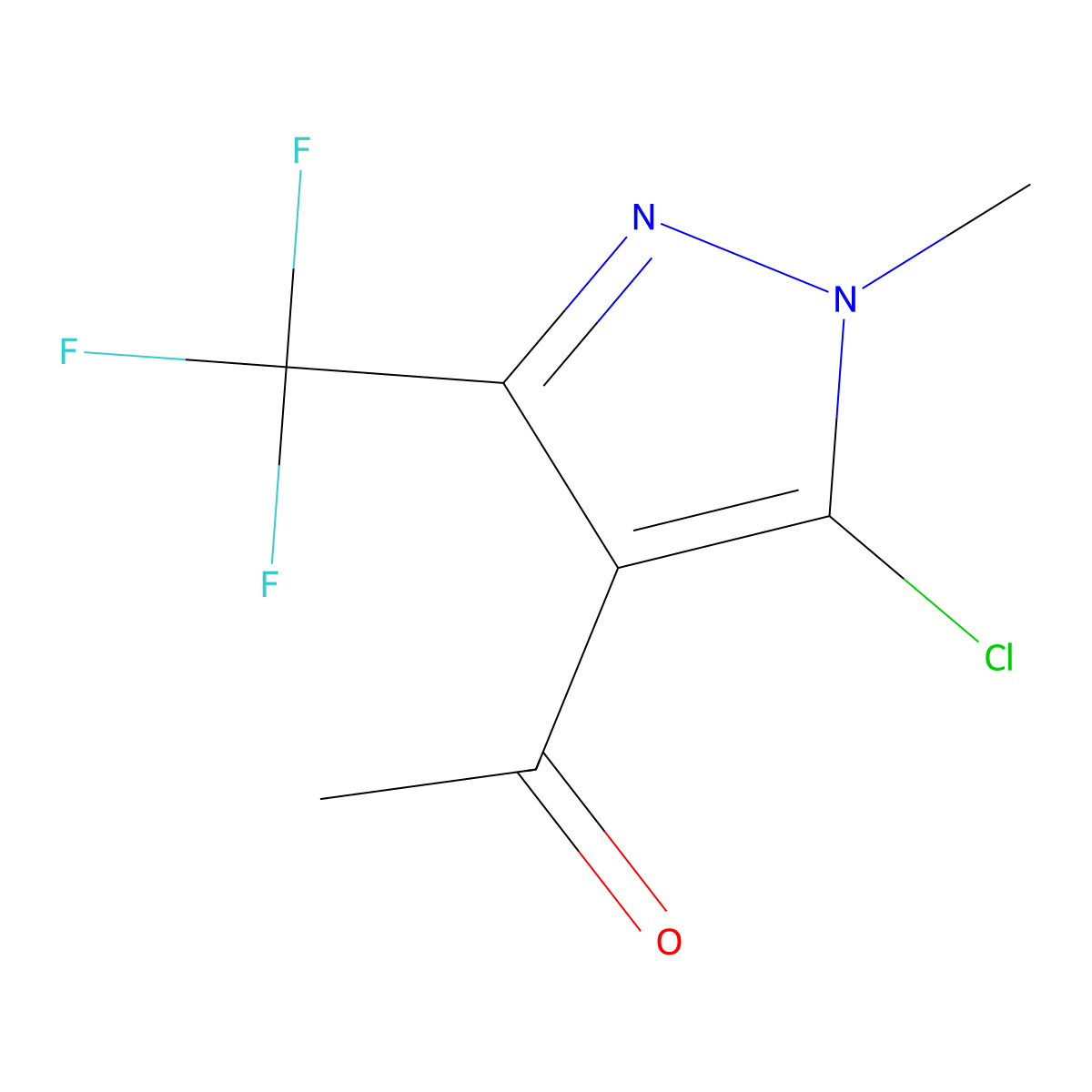 1-[5-Chloro-1-methyl-3-(trifluoromethyl)-1H-pyrazol-4-yl]-1-ethanone molecular structure, CAS 863305-84-4