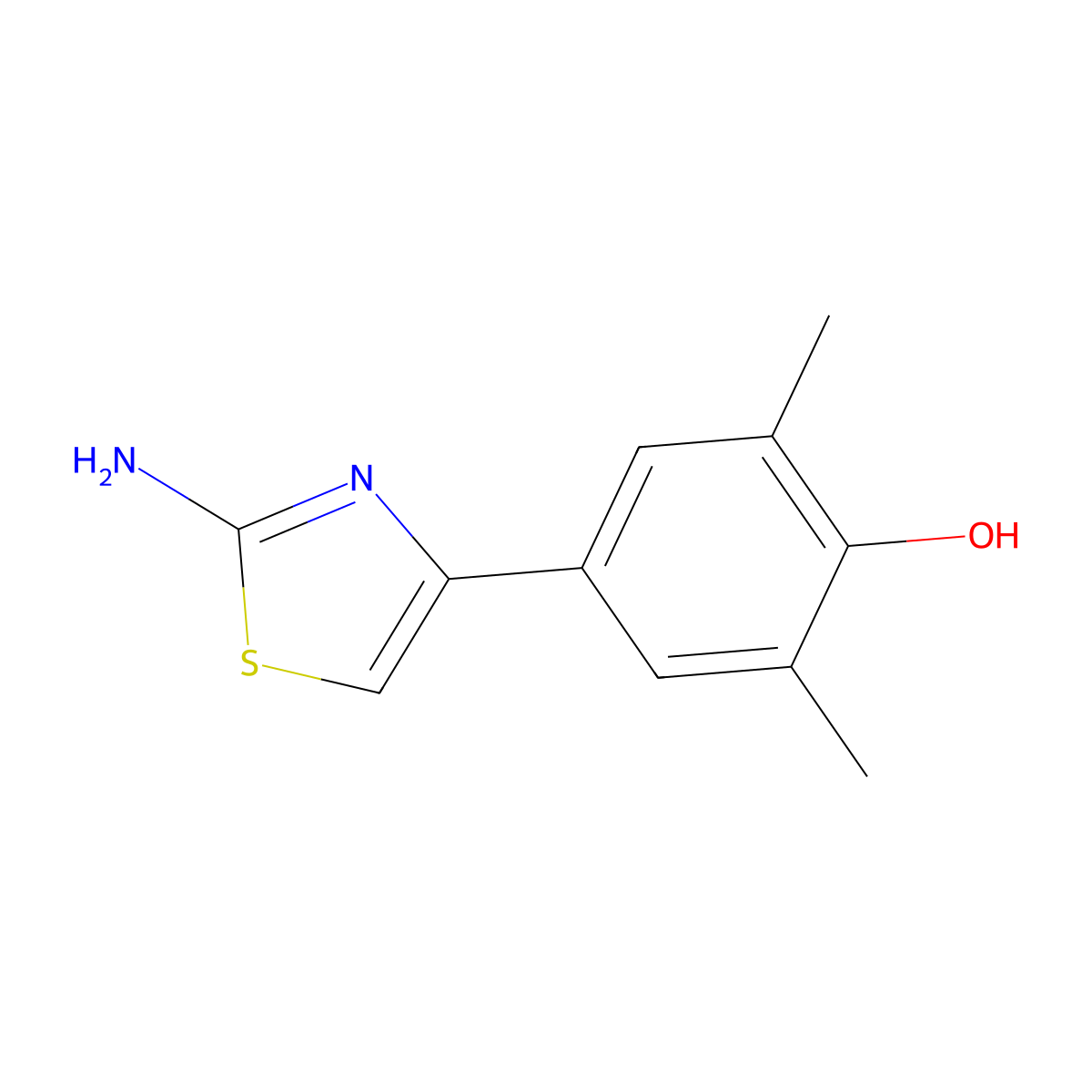 4-(2-Amino-1,3-thiazol-4-yl)-2,6-dimethylphenol molecular structure, CAS 863305-85-5
